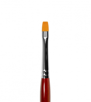 Кисть синтетика плоская короткая ручка "GC23R" №6 для дизайна ногтей